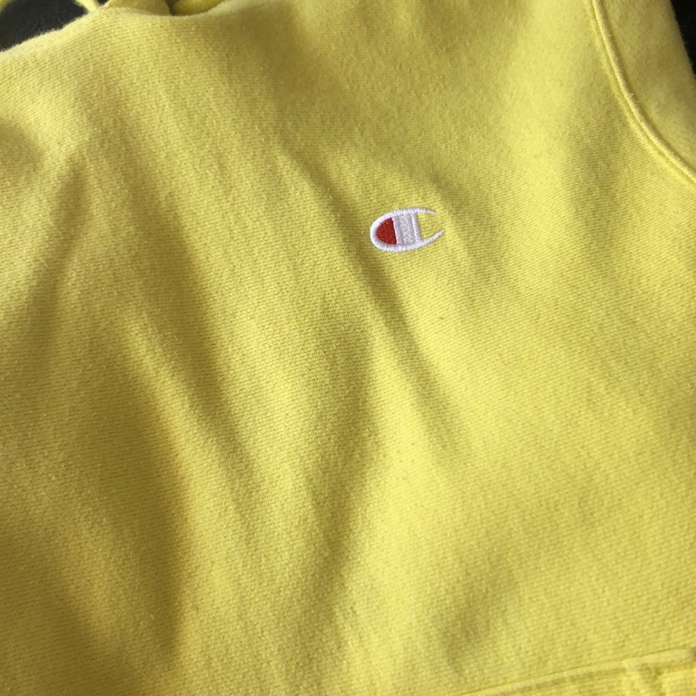 Yellow champion hoodie
